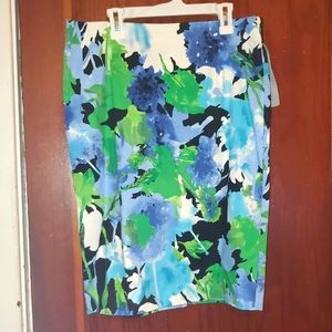 Allison Taylor Floral Pencil Skirt Sz 8